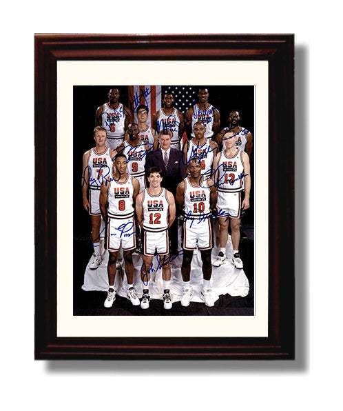 USA Dream Team - Team Signed Portrait 1992 Olympic Wall Art 8x10 Beveled Frame wall art print – Olympic Wall Art decor