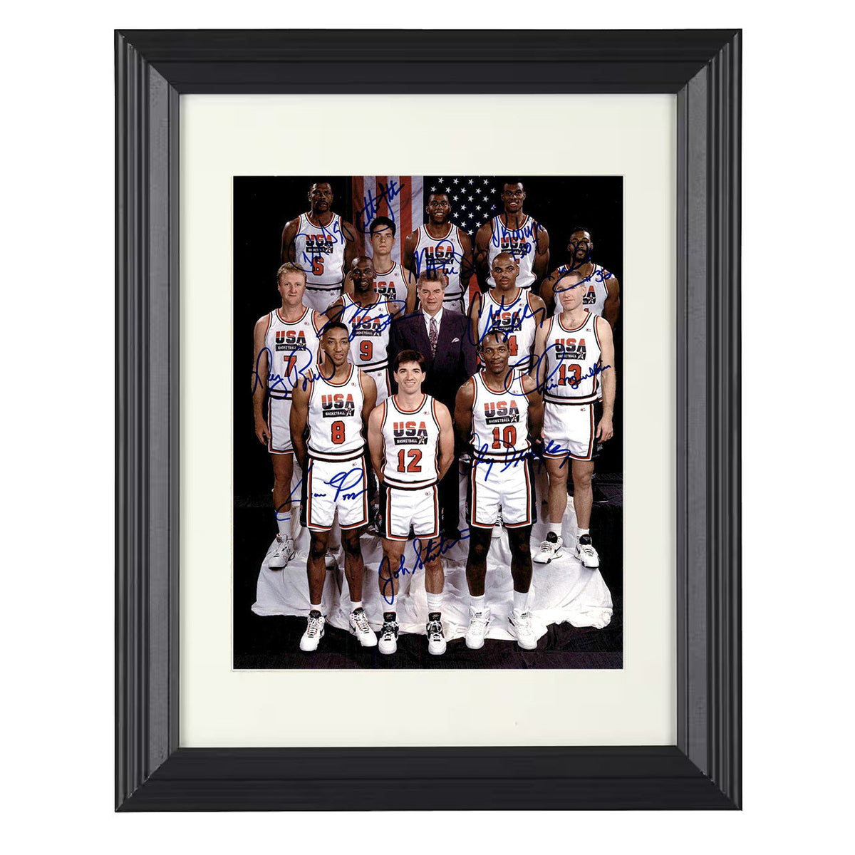 USA Dream Team - Team Signed Portrait 1992 Olympic Wall Art 8x10 Beveled Frame wall art print – Olympic Wall Art decor