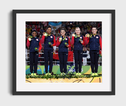 USA Gymnastics Team - Rio Gold Medal Podium 2016 Olympic Wall Art 16x20 Gallery Frame wall art print – Olympic Wall Art decor