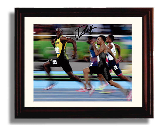 Usain Bolt - Sprint Race Lead Olympic Wall Art 8x10 Beveled Frame wall art print – Olympic Wall Art decor