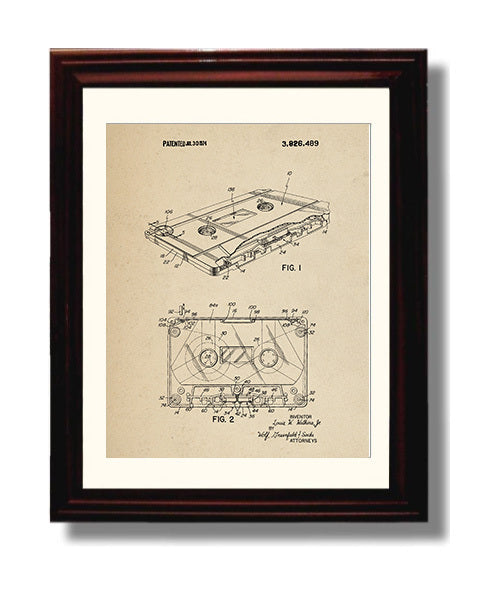 Patent Print - Audio Cassette Tape - Louie W. Watkins Jr. - 1974 - Patent 3926489 Patent Wall Art