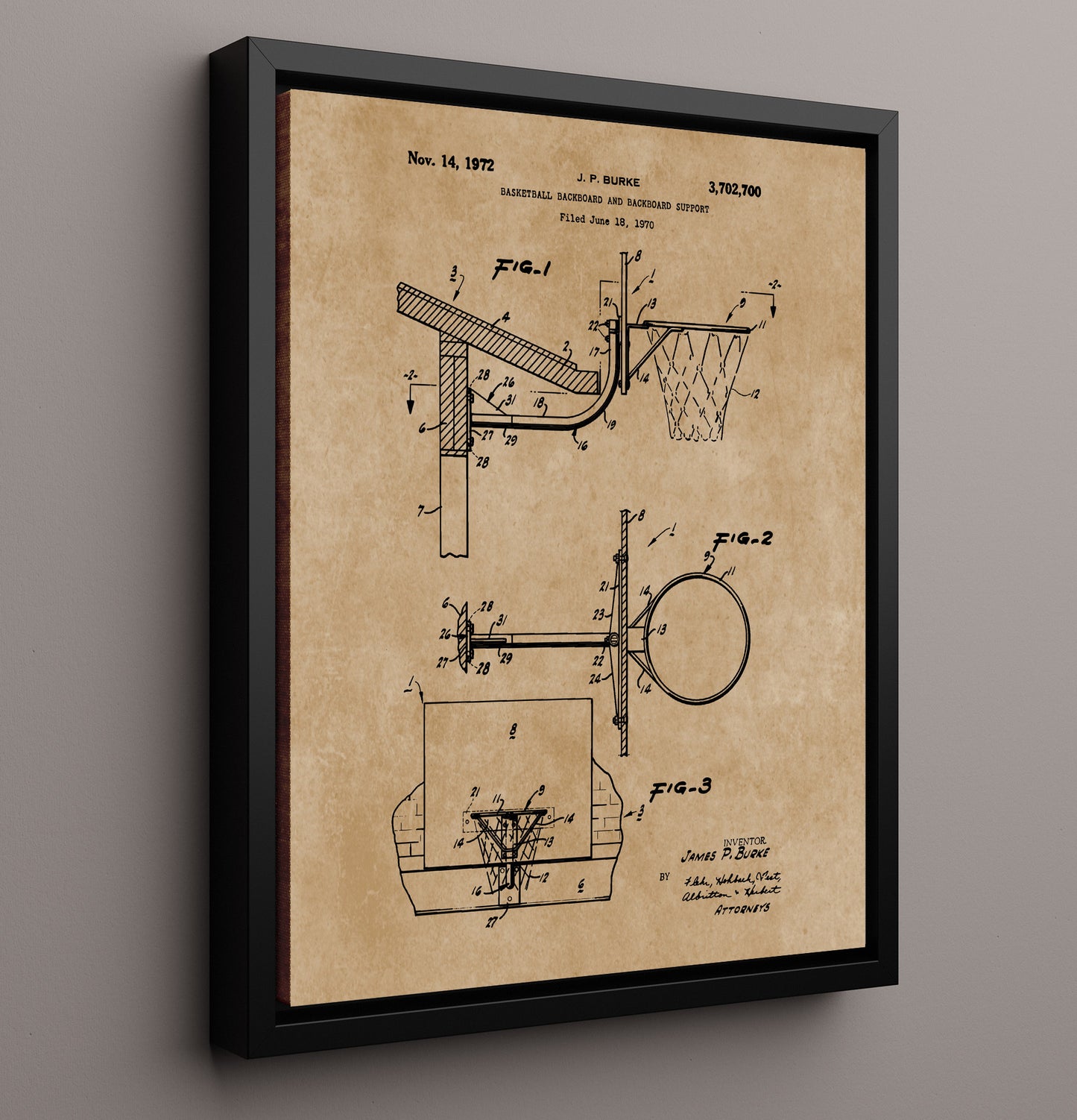 Patent Print - Basketball Backboard - Patent Illustration Patent Wall Art