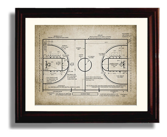 Patent Print - Basketball Court - Field Design - Landcape Patent Wall Art