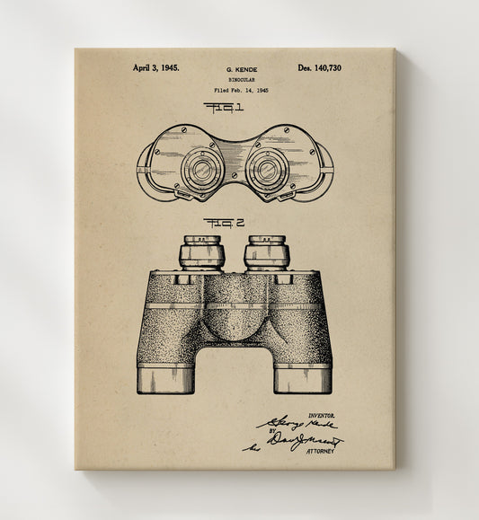 Binocular 1945 patent print wall art 8x10 Canvas
