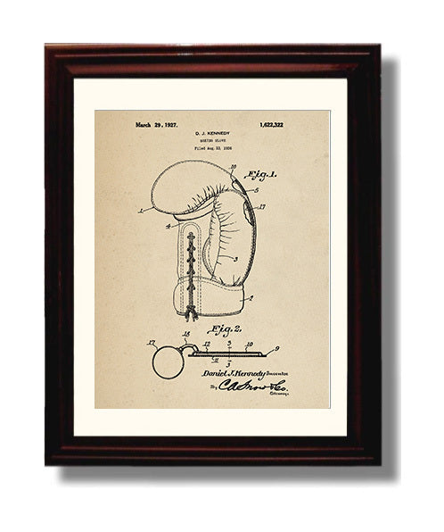 Patent Print - Boxing Glove - D J Kennedy - 1927 - Patent 1622322 Patent Wall Art