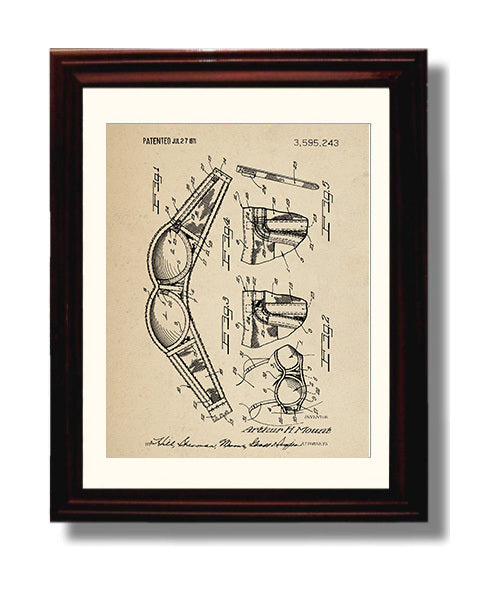 Patent Print - Brassiere Construction - Arthur H. Mount - 1971 - Patent 3595243 Patent Wall Art