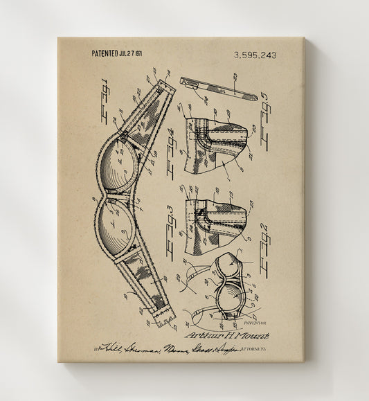 Brassiere Construction 1971 patent print wall art 8x10 Canvas