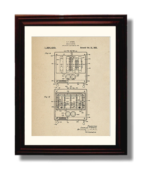 Patent Print - Bread Toaster - C.P. Strite - 1921 - Patent 1394450 Patent Wall Art