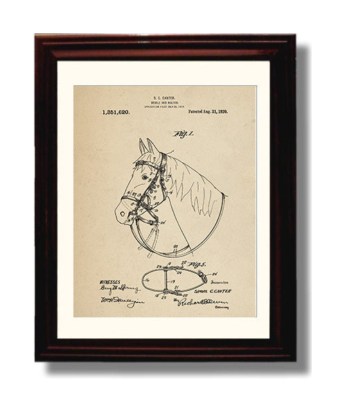 Patent Print - Bridle And Halter - Samuel C. Canter - 1920 - Patent 1351620 Patent Wall Art