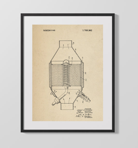 Catalytic Converter - 1973 Patent - 16x20 Gallery Frame
