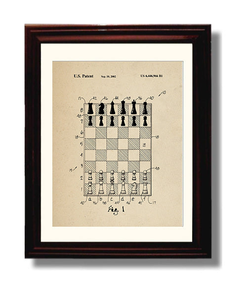 Patent Print - Chess Board Game System - Unknown Inventor - 2002 - Patent 6446966 Patent Wall Art