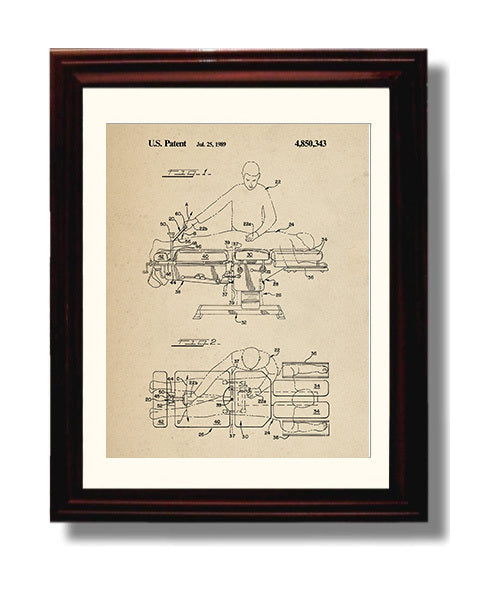 Patent Print - Chiropractic Adjustment Table - Lloyd Table Company - 1989 - Patent 4850343 Patent Wall Art