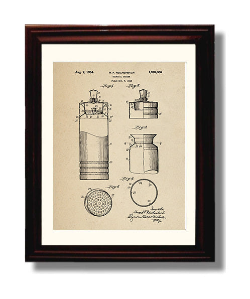 Patent Print - Cocktail Shaker - 1934 - Patent 1969386 Patent Wall Art