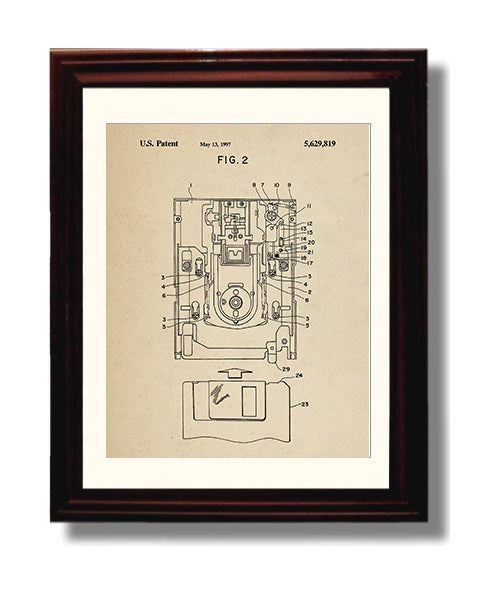 Patent Print - Computer Disk Drive Assembly - Unknown Inventor - 1997 - Patent 5629819 Patent Wall Art
