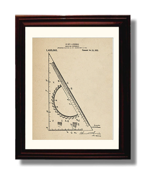 Patent Print - Computing Instrument - Le Roy J Leishman - 1922 - Patent 1433083 Patent Wall Art