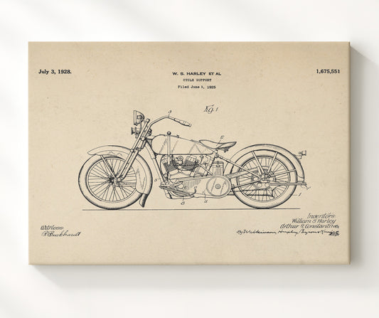 Cycle Support 1928 patent print wall art 8x10 Canvas