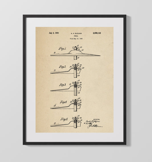 Cymbal - 1951 Patent - 16x20 Gallery Frame