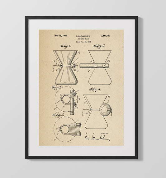 Decanter Flask - 1946 Patent - 16x20 Gallery Frame