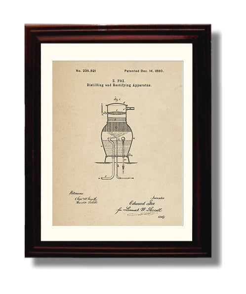 Patent Print - Distilling And Rectifying Apparatus - E. Fox - 1880 - Patent 235521 Patent Wall Art