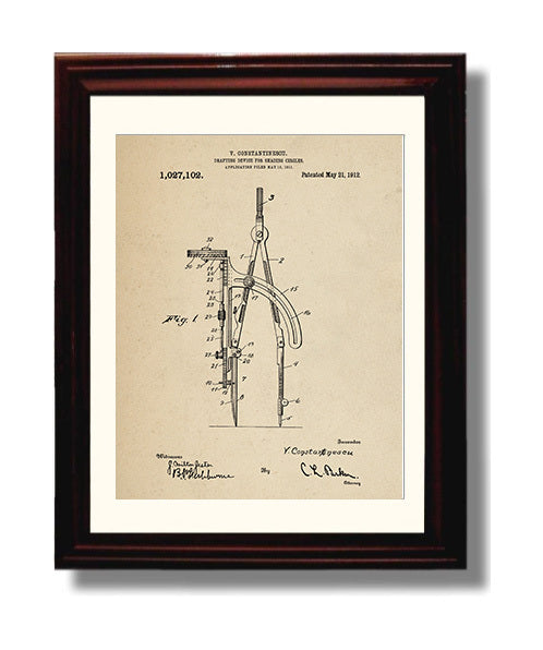 Patent Print - Drafting Device For Shading Circles - V Constantinescu - 1912 - Patent 1027102 Patent Wall Art