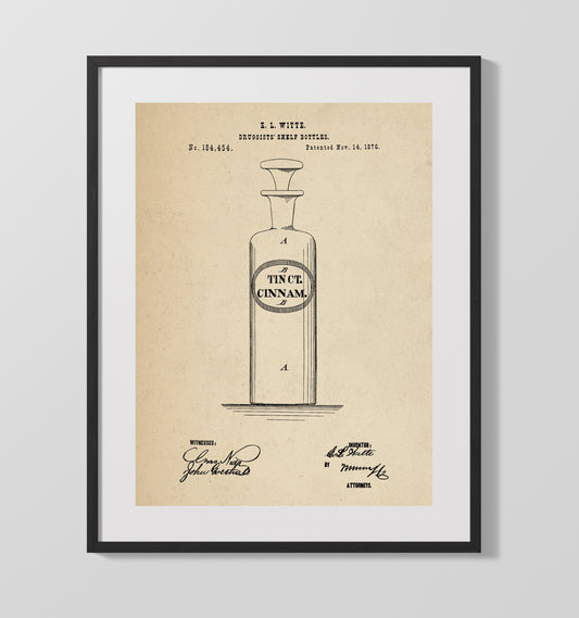 Druggists Shelf Bottles - 1876 Patent - 16x20 Gallery Frame