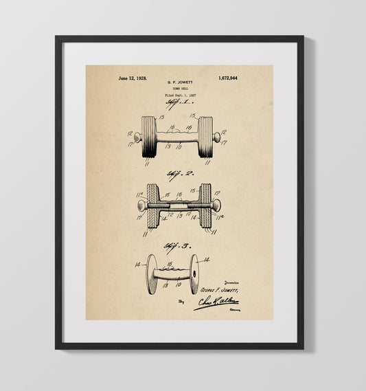 Dumbbell - 1928 Patent - 16x20 Gallery Frame