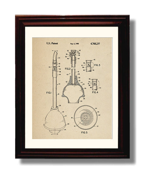 Patent Print - Ear Cleaning Device - Unknown - 1988 - Patent 4768237 Patent Wall Art