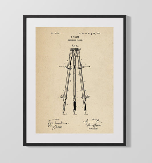 Extension Tripod - 1886 Patent - 16x20 Gallery Frame