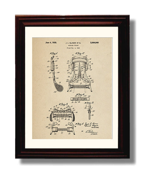 Patent Print - Eyelash Curler - Jacob L. Glaser - 1935 - Patent 2004046 Patent Wall Art