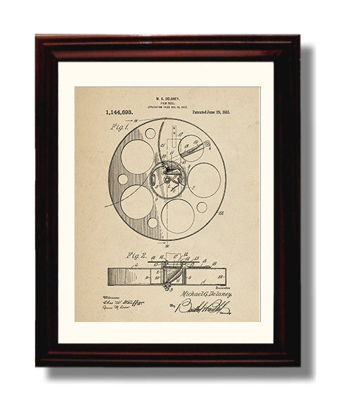 Patent Print - Film Reel - M.G. Delaney - 1915 - Patent 1144693 Patent Wall Art