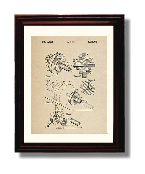 Patent Print - Fishing Reel Assembly - Unknown Inventor - 1992 - Patent 5078392 Patent Wall Art