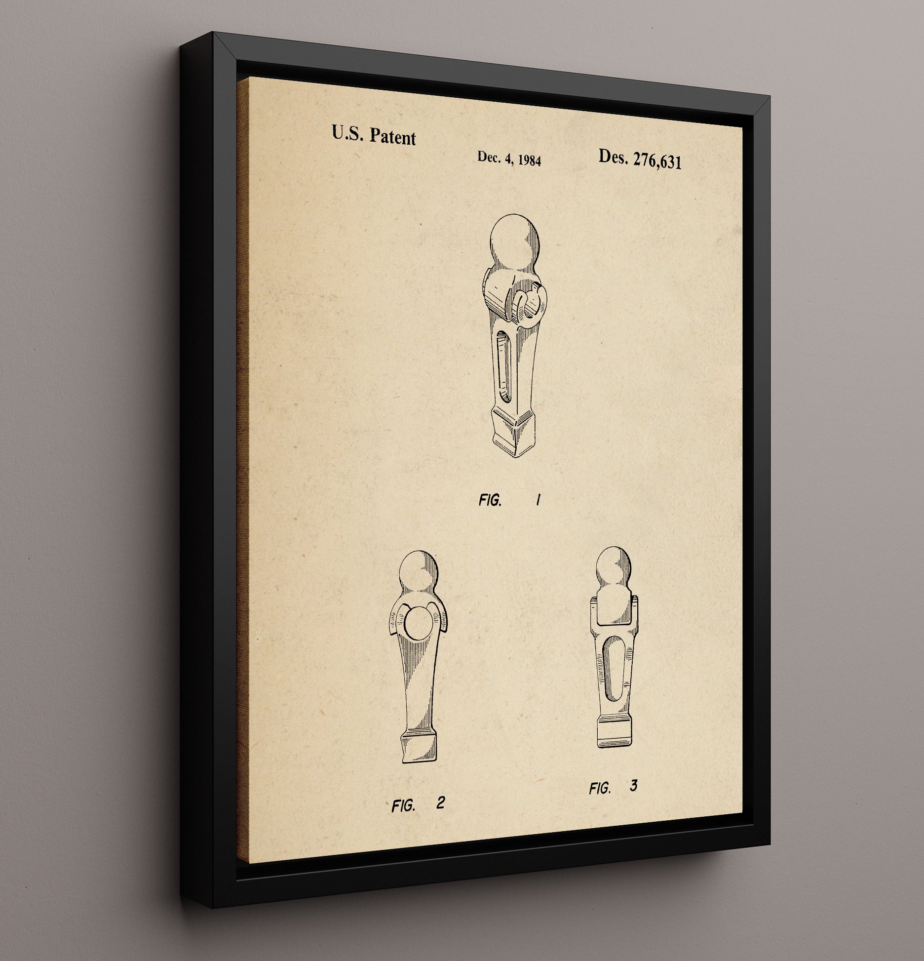 Patent Print - Foosball Player Figure - Unknown Inventor - 1984 - Patent D276631 Patent Wall Art