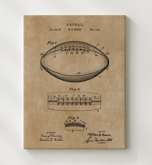 Football patent print wall art 8x10 Canvas