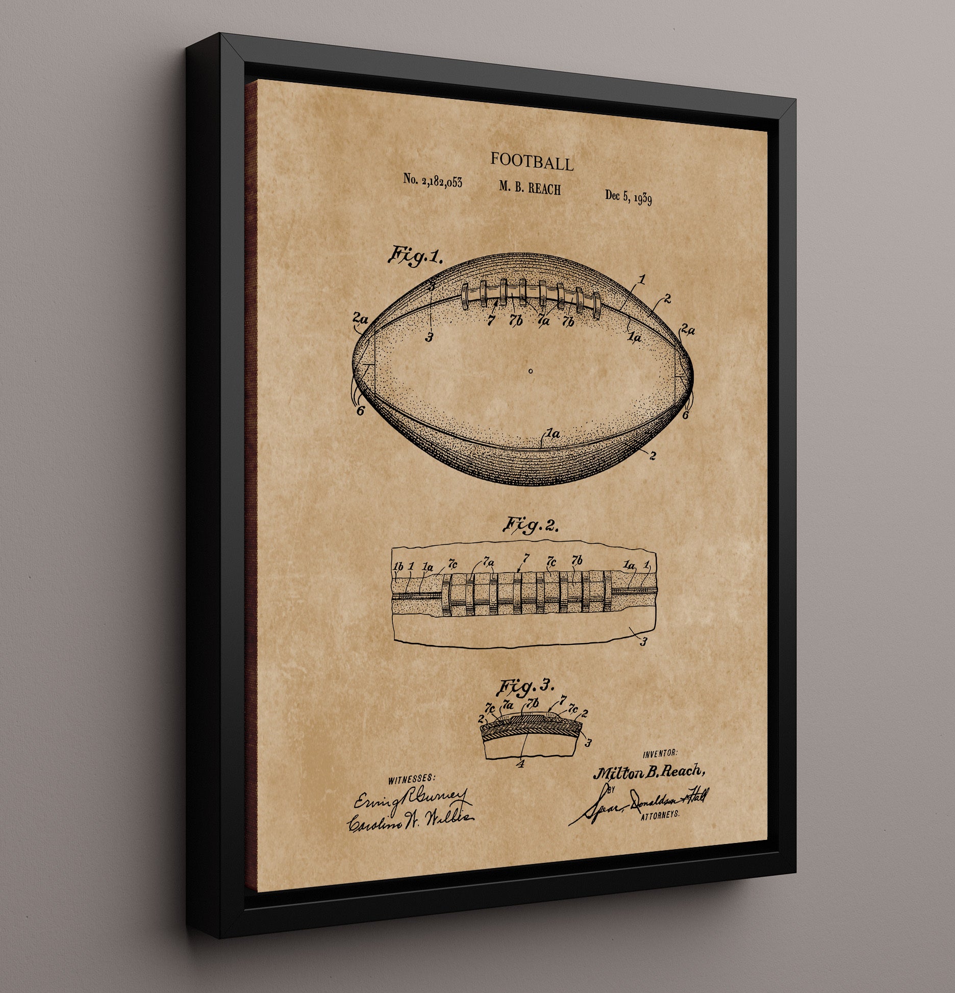 Patent Print - Football - Patent 1939 Patent Wall Art