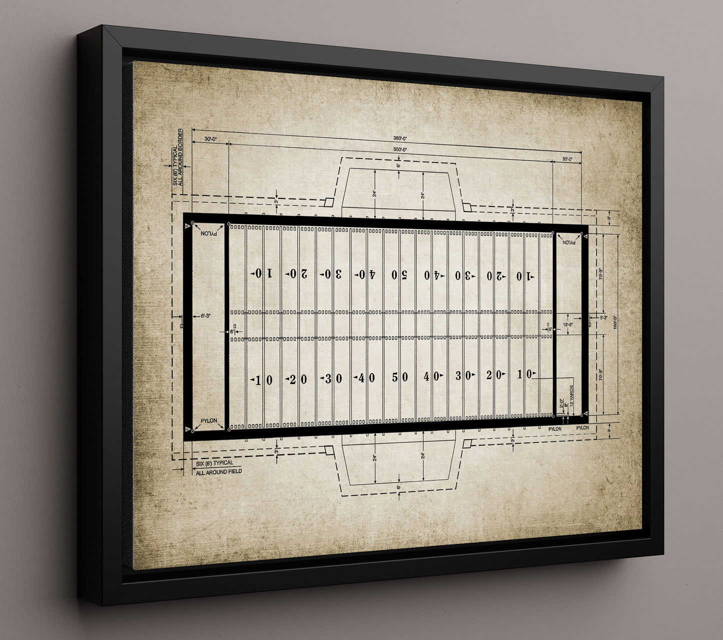 Patent Print - Football Field - Field Design - Landcape Patent Wall Art