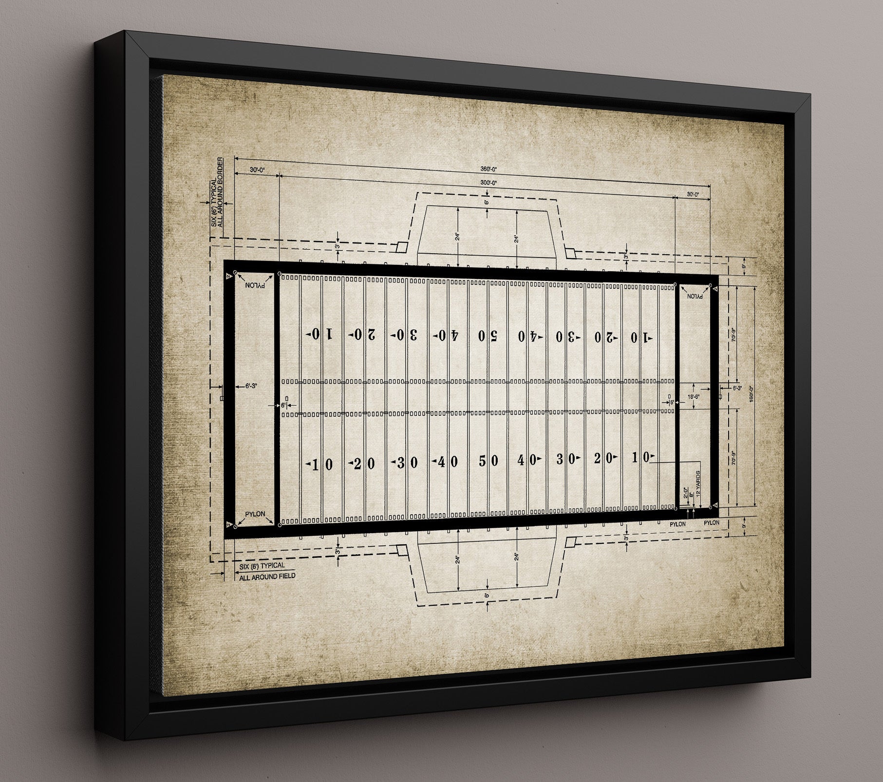 Patent Print - Football Field - Field Design - Landcape Patent Wall Art