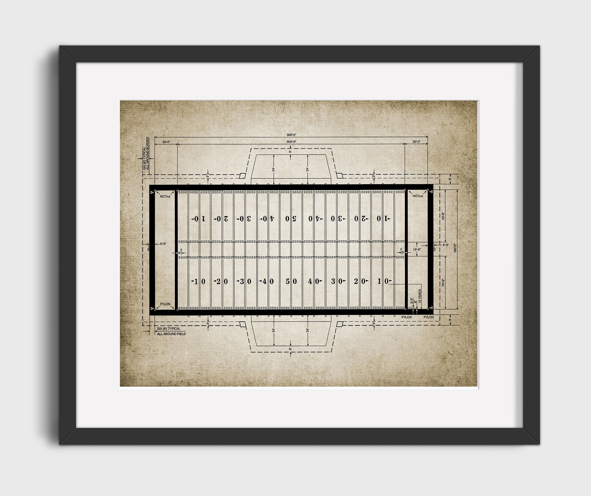 Patent Print - Football Field - Field Design - Landcape Patent Wall Art