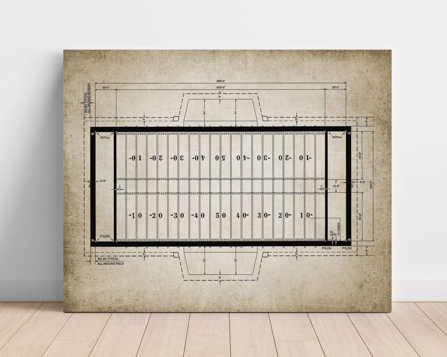 Patent Print - Football Field - Field Design - Landcape Patent Wall Art