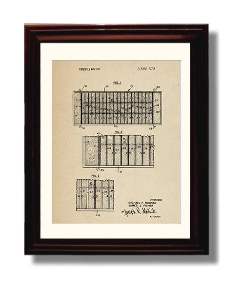Patent Print - Football Field Game Board - Michael F Noonan - 1971 - Patent 3580573 Patent Wall Art