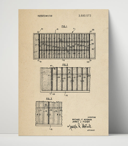 Football Field Game Board - 1971 Patent - 16x20 Unframed Print
