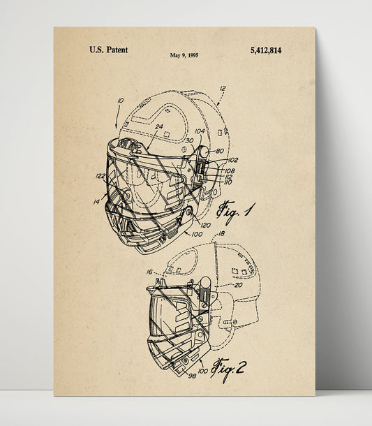 Football Helmet Face Mask - 1995 Patent - 16x20 Unframed Print