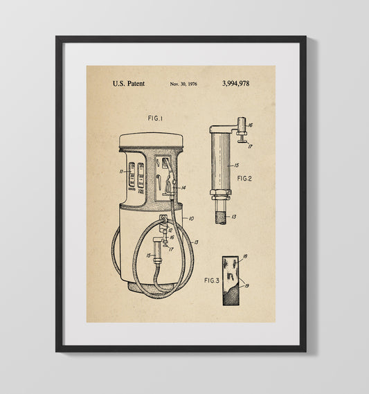 Gas Pump Filter System - 1976 Patent - 16x20 Gallery Frame