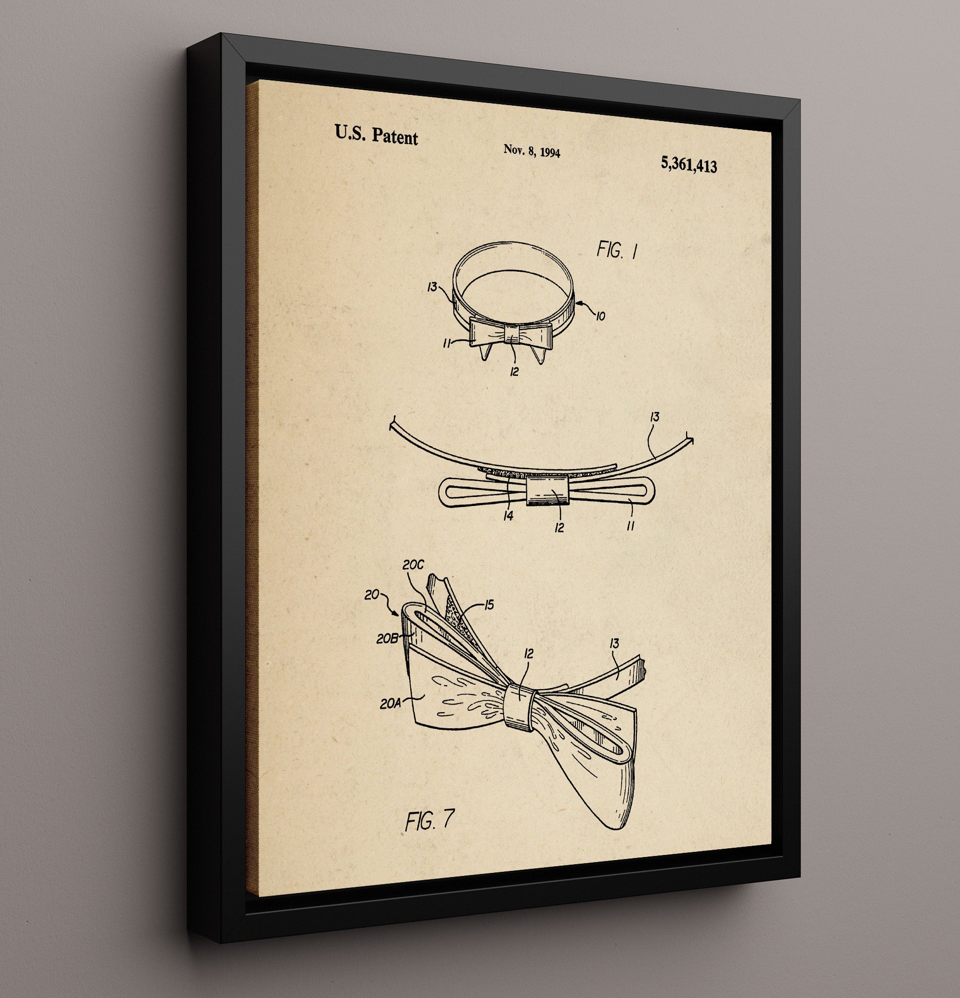Patent Print - Hair Bow Accessory - Unknown - 1994 - Patent 5361413 Patent Wall Art
