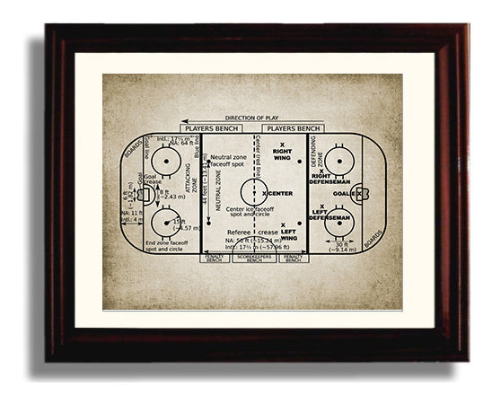Patent Print - Hockey Rink - Field Design - Landcape Patent Wall Art