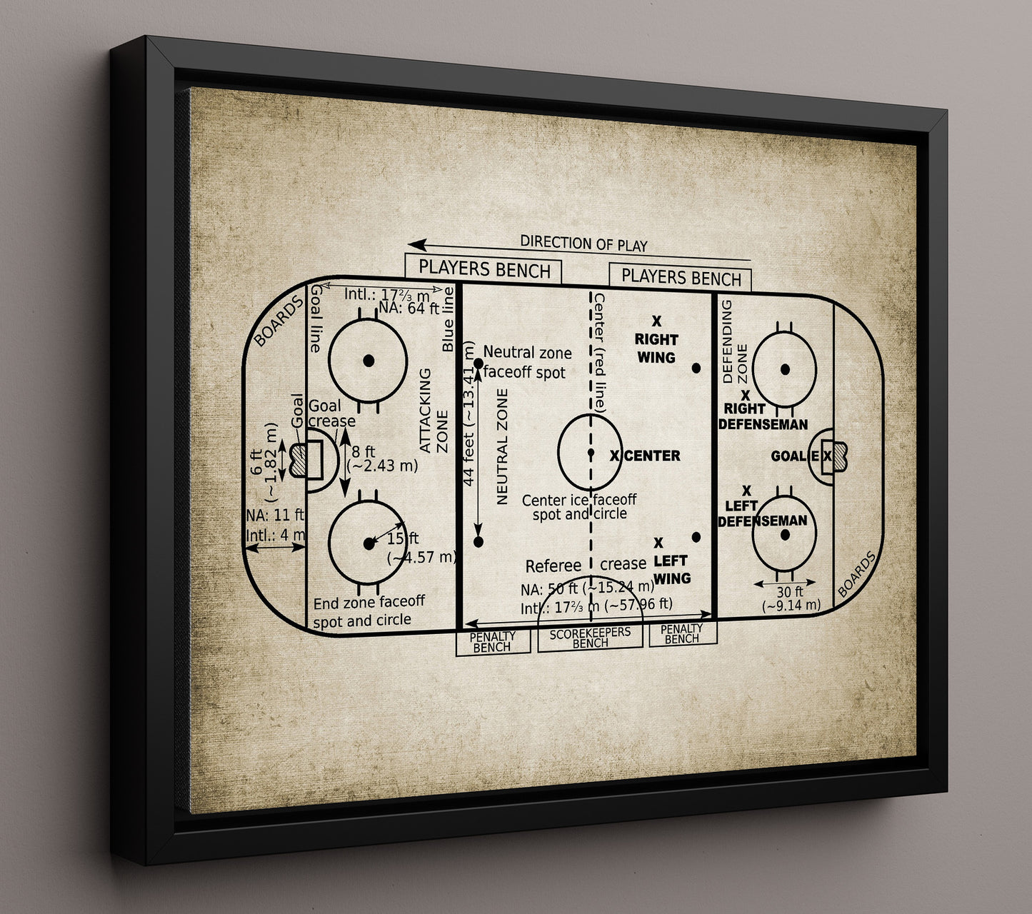 Patent Print - Hockey Rink - Field Design - Landcape Patent Wall Art