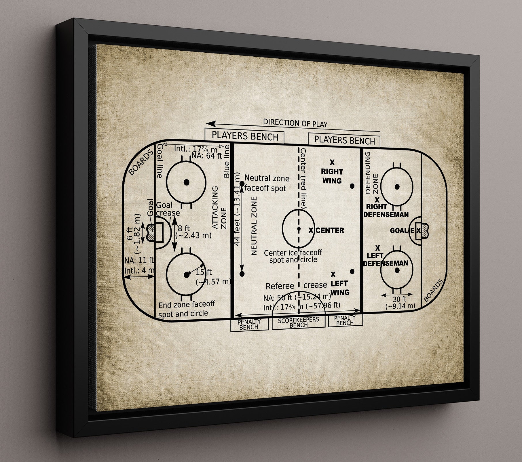 Patent Print - Hockey Rink - Field Design - Landcape Patent Wall Art