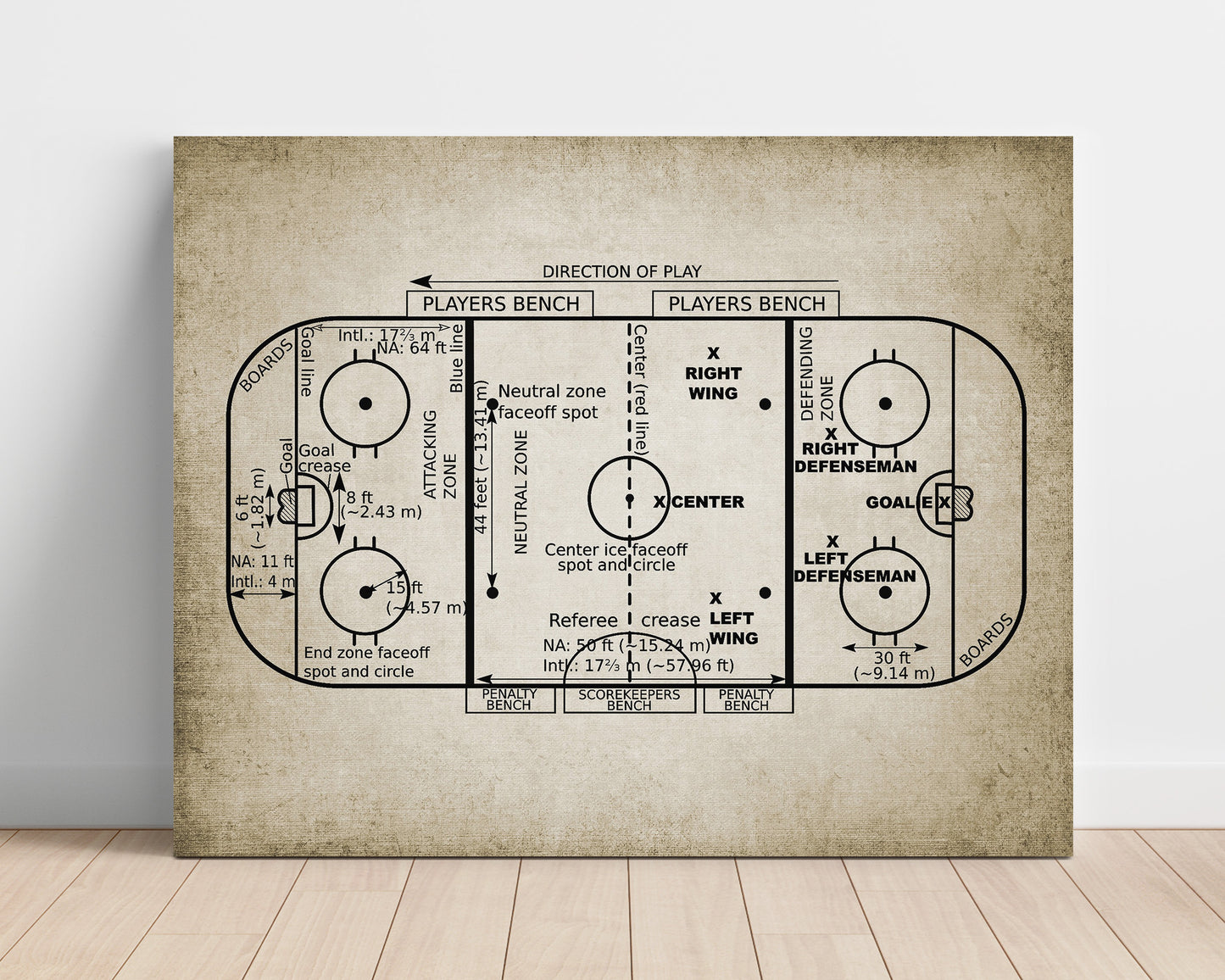 Patent Print - Hockey Rink - Field Design - Landcape Patent Wall Art