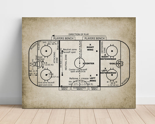 Hockey Rink Patent - 16x20 Unframed Print