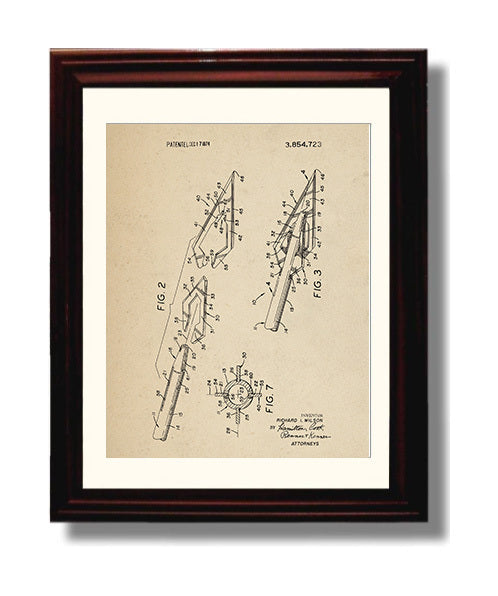 Patent Print - Hunting Arrow Mechanism - Richard I. Wilson - 1974 - Patent 3854723 Sheet 2 Patent Wall Art