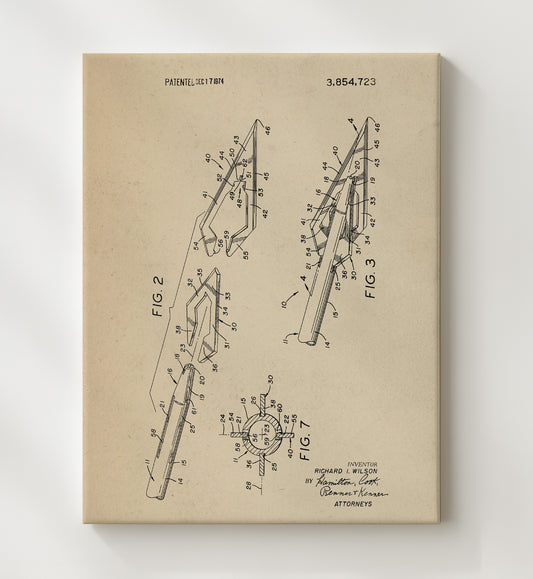 Hunting Arrow Mechanism 1974 patent print wall art 8x10 Canvas